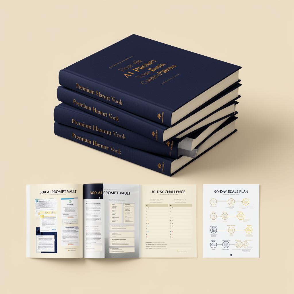 6 eBooks, 300 prompt vault, 30-day challenge tracker, and 90-day scale plan